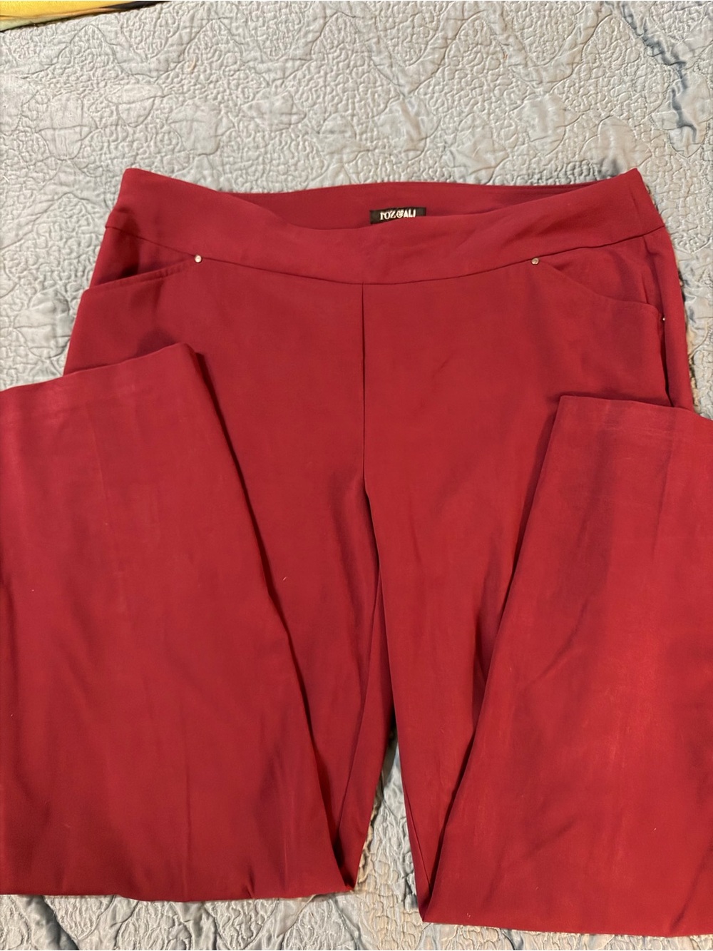Roz & Ali Women's Secret Agent Pants Burgundy